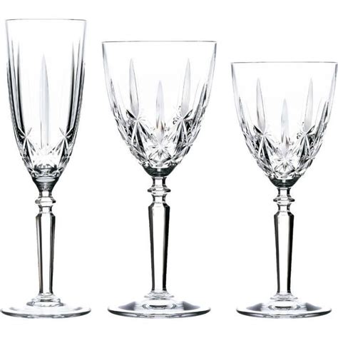 RCR Crystal 18 Piece Glass Orchestra Cut Stemware Set Art déco