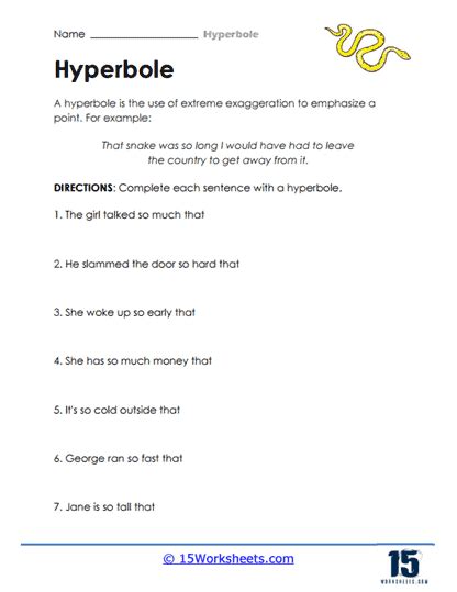 Hyperbole Worksheets - 15 Worksheets.com