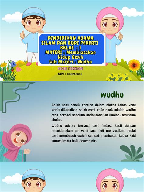 panduan wudhu  anak kelas
