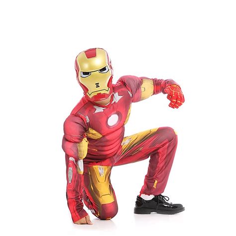 Congme Muscle Iron Man Costume Marvel Superhero Ironman Cosplay Suit