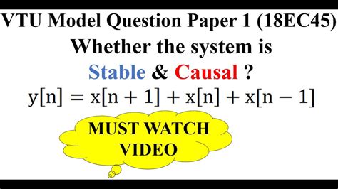 Q A Whether The System Is Stable Causal Youtube