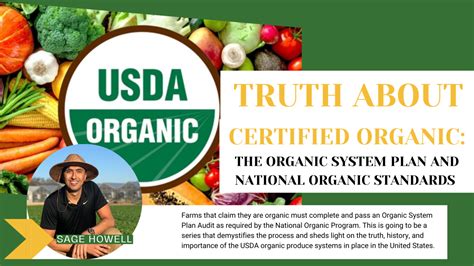 The Truth About Certified Organic The Organic System Plan And National Organic Standards