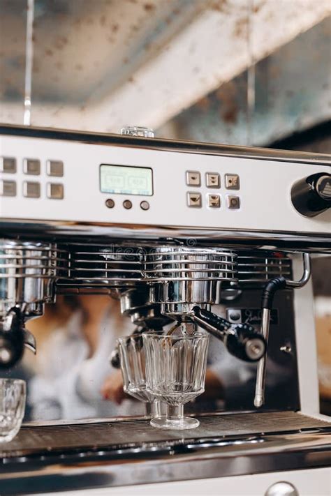 Coffee Machine Preparing Fresh Espresso Through The Bottomless