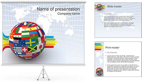 Global World Flags PowerPoint Template & Backgrounds ID 0000000911 ...