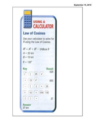 Cosine law example | PDF