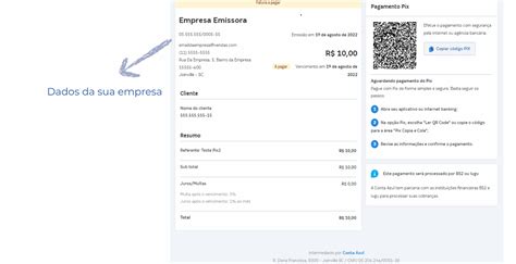 Fatura Pix Cobrança Receba Fácil Conta Azul