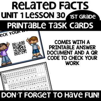 Related Facts Math TASK CARDS By Shanon Juneau We Are Better Together