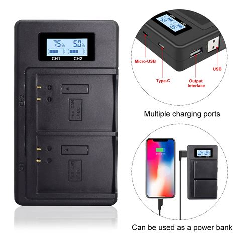 Lp E10 Lcd Dual Usb Charger Lpe10 Lp E10 Camera Battery Bateria Charger