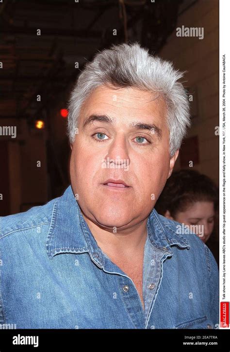 Talk show host Jay Leno leaves ABC's studio after his guest appearance ...