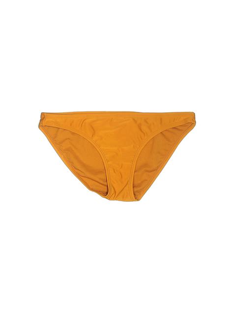 Xhilaration 100 Recycled Plastic Solid Gold Swimsuit Bottoms Size M