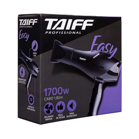 Secador De Cabelos Taiff Easy Motor AC Profissional 1700W Preto 127 V