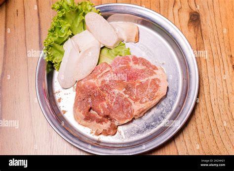 Korean Traditional Style Fresh Pork Beef Belly Bbq Stock Photo Alamy