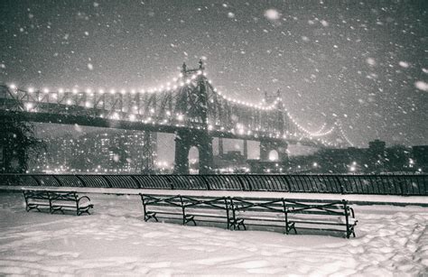 New York City - Snow At Night - Sutton Place Photograph by Vivienne Gucwa