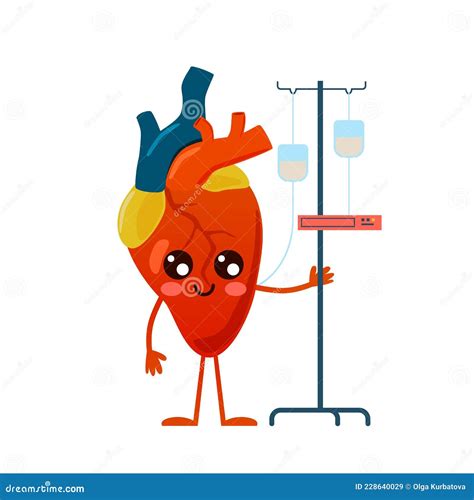 Prevention and Treatment Heart Disease. Cartoon Body Organ Mascot. Cute ...