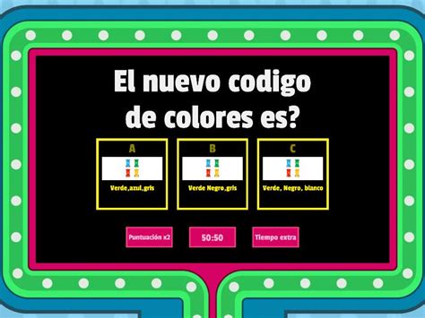 Nuevo Codigo De Colores Gameshow Quiz