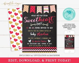 A Valentine Is On The Way Baby Shower Invitation Valentines Day