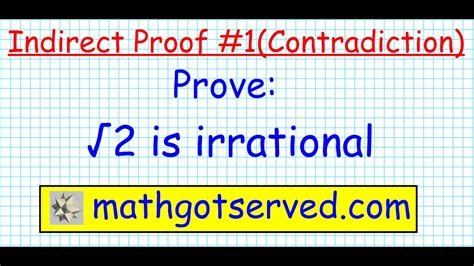 Proof Square Root Of Two Is Irrational Prove Indirect Contradiction