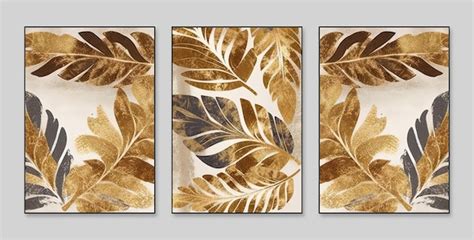 Premium Photo | Gold leaf wall art for the home