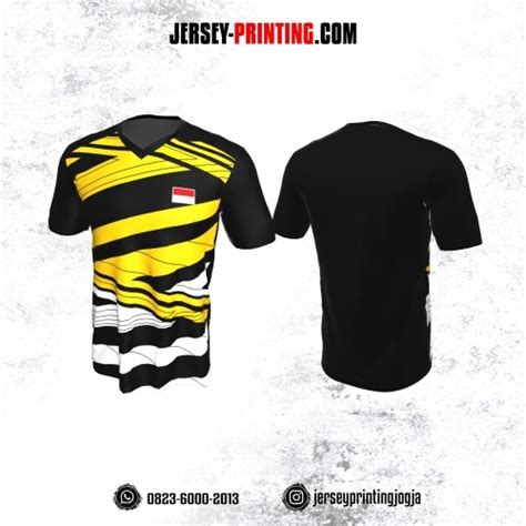 Desain Jersey Hitam Kuning Putih Jersey Printing Bikin Jersey