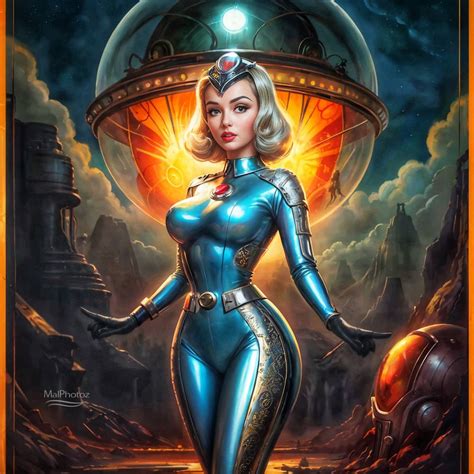 Galactic Retro Futurism Spacewoman By Malphotoz On Deviantart