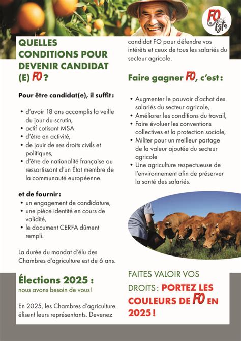 Tout Savoir Sur Les Lections Chambres Dagriculture Coll Ge A Fgta Fo