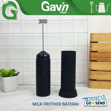 Jual Pembuih Susu Milk Frother Baterai Cm Hitam Plastik Pengaduk