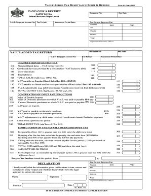 Fillable Online Value Added Tax Remittance Form And Return Saint