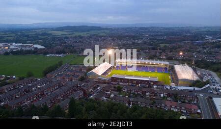 aerial view of Oldham Athletic Boundary Park stadium football ground ...