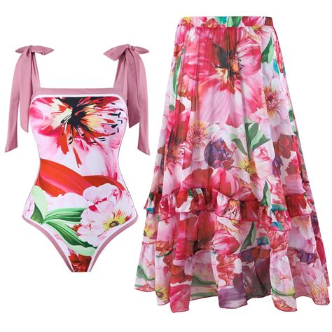 Xmmswdla Women Two Piece Swimsuit With Matching Cover Ups Floral Sexy