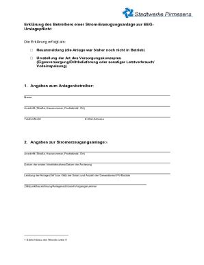 Ausf Llbar Online Erklrung Des Betreibers Einer Eeg Anlage Zur Fax