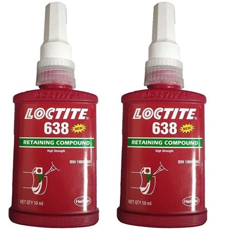 Loctite 638 High Strength Fast Curing Retaining Compound 50ml Pack Of 2