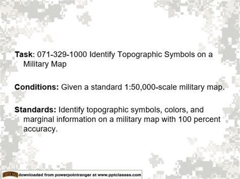 Identify Topographic Symbols On A Military Map Powerpoint Ranger Pre Made Military Ppt Classes