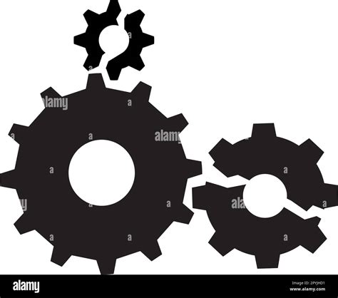 broken cog icon on white background. disruption icon broken gear wheel ...