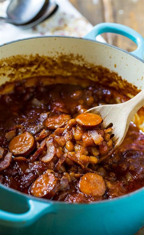 Baked Beans with Smoked Sausage - Spicy Southern Kitchen