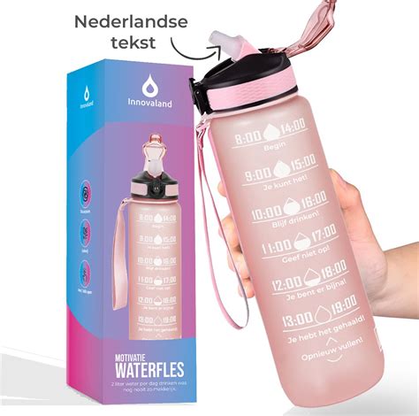 Innovaland Nederlandse Motivatie Waterfles Zwart Nederlandse Tekst