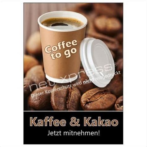 net xpress Werbeschild für Coffee to go A1 Werbeplakat Plakat Poster