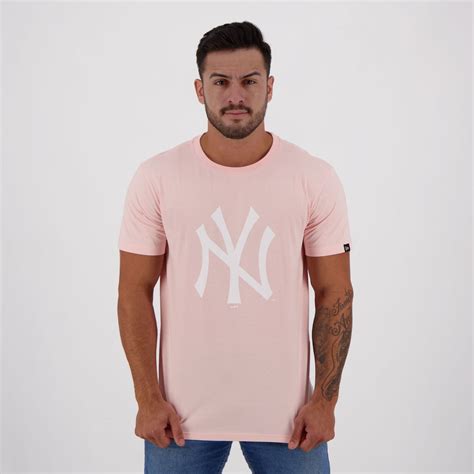 Camiseta New Era MLB New York Yankees Essentials Rosa FutFanatics