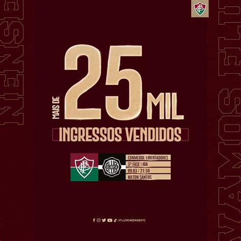 Fluminense Anuncia 25 Mil Ingressos Vendidos Para Jogo Contra Olímpia