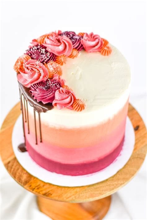 Boho Pink Ombré Cake Girly Birthday Cakes Cupcake Cakes Pink Ombre Cake