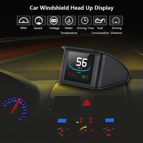 Affichage RPM P10 Universal Car HUD Affichage tête haute OBD2