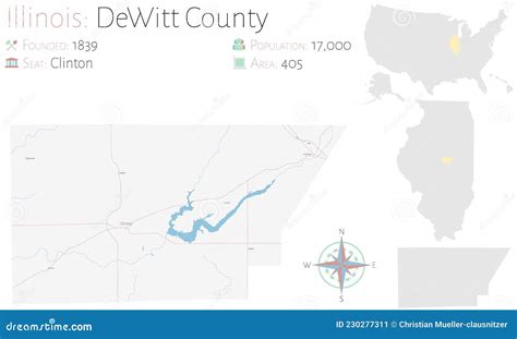 Map Of Dewitt County In Illinois Stock Vector Illustration Of