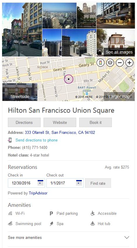 Bing Adds Hotel Amenities to Hotel Knowledge Panels