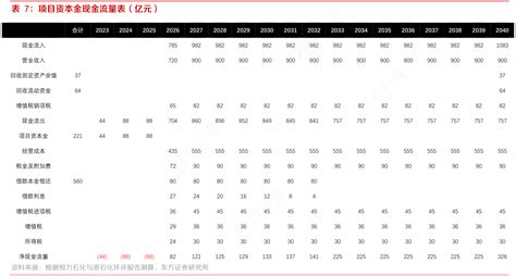 谁能回答项目资本金现金流量表（亿元）确切的情况行行查行业研究数据库