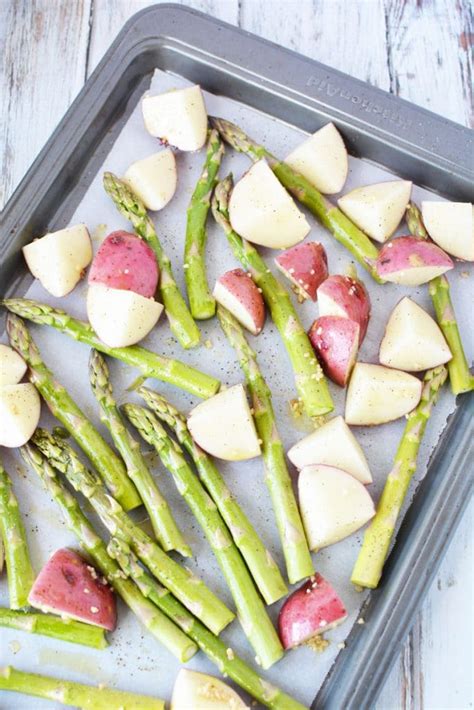roasted potatoes  asparagus salty side dish
