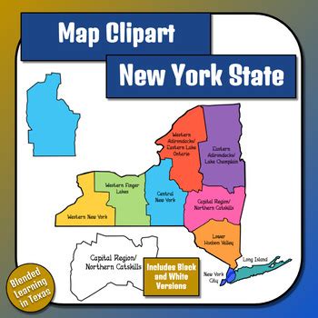 New York State Regions Clipart Geography Standard 4.1A | TPT