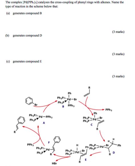 Solved The Complex Pd Pph Catalyses The Chegg