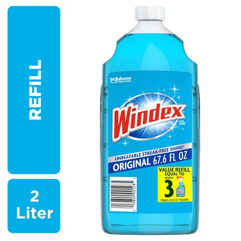 Windex® Glass Window Cleaner Refill Original Blue 2 L