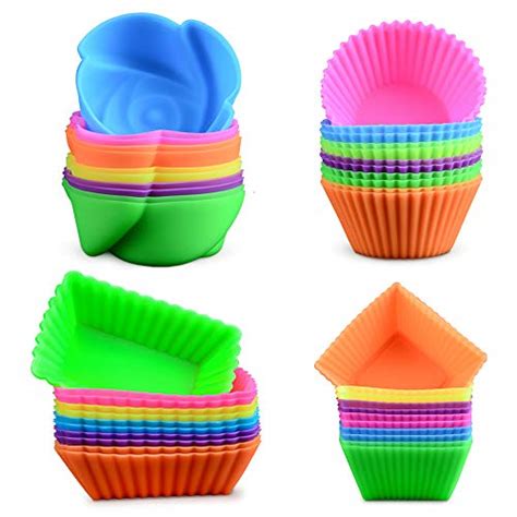 Caketime 48 Pack Silicone Baking Cups Cupcake Liners Reusable