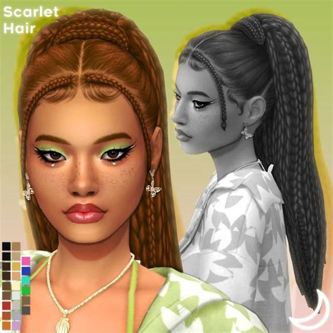 SCARLET HAIR BY IMVIKAI ImVikai Sims Hair Sims 4 Black Hair Sims