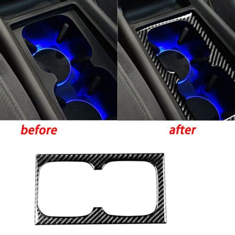 Carbon Fiber Console Water Cup Holder Cover Trim Fits Honda Civic Th